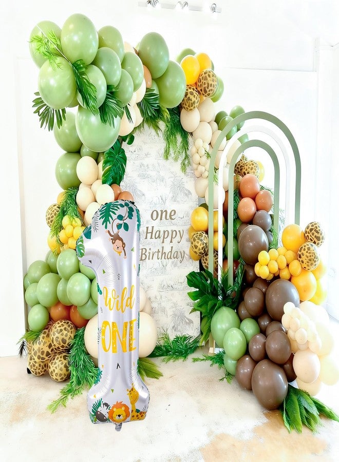 Lcoor Wild One Birthday Decorations, Wild Animal Number 1 Balloon, 40'' Wild One Balloon, Jungle Safari Theme 1st Birthday Decorations - Image 4